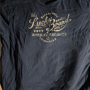 Lucky Brand Blue Short Sleeve Tee Retro Logo